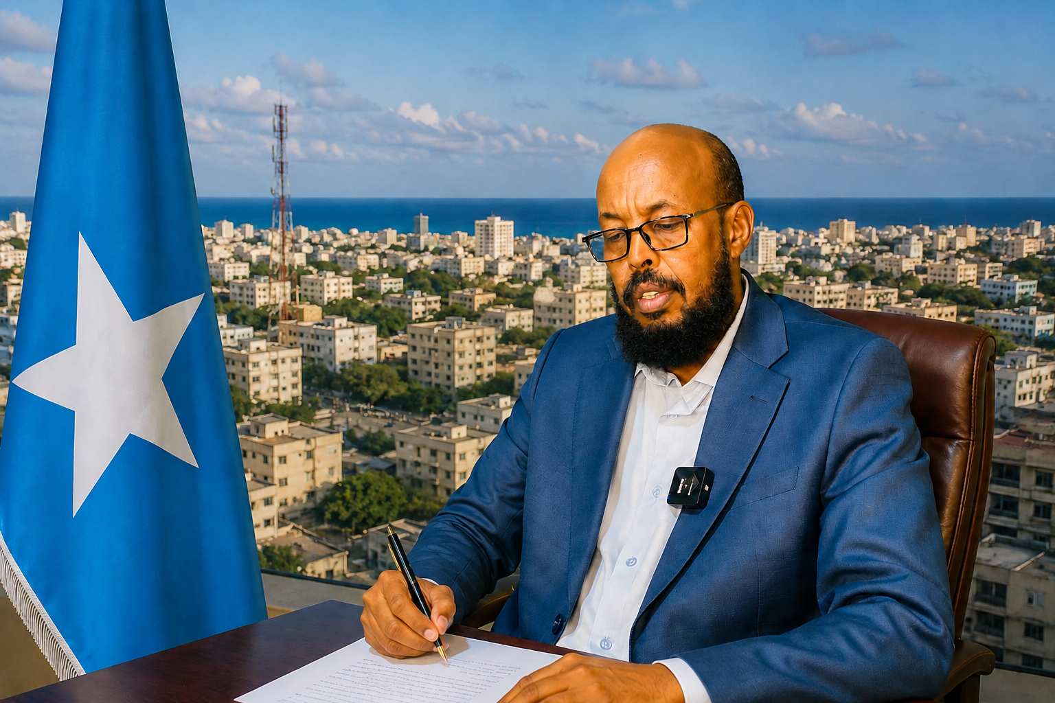 Somali security forces and citizens discussing national disarmament and state-building efforts in ogadishu